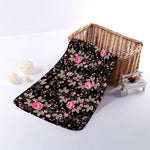 Pink Floral Flower Pattern Print Towel