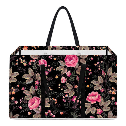 Pink Floral Flower Pattern Print Utility Tote Bag