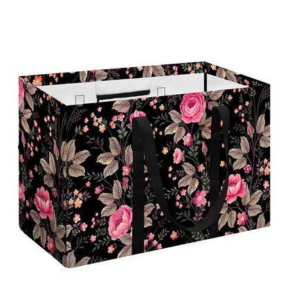 Pink Floral Flower Pattern Print Utility Tote Bag