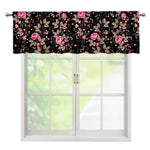 Pink Floral Flower Pattern Print Window Valance