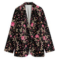 Pink Floral Flower Pattern Print Women's Blazer