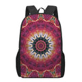 Pink Flower Kaleidoscope Print 17 Inch Backpack
