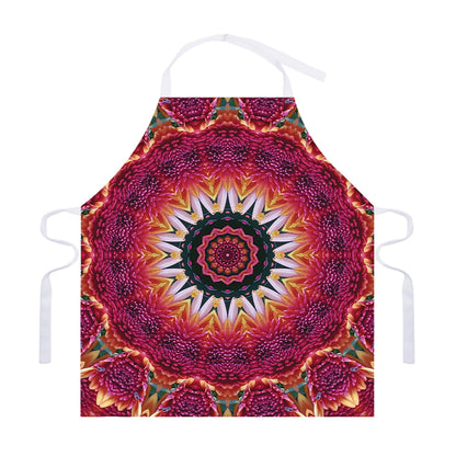 Pink Flower Kaleidoscope Print Adjustable Apron