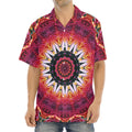 Pink Flower Kaleidoscope Print Aloha Shirt
