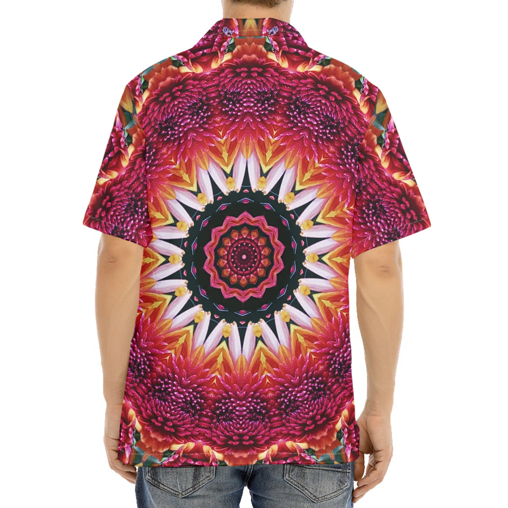 Pink Flower Kaleidoscope Print Aloha Shirt