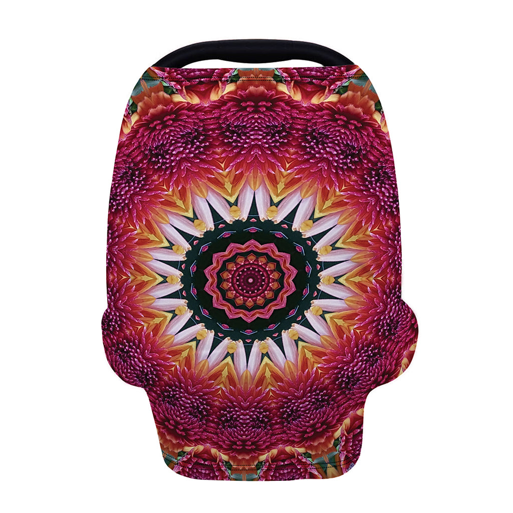 Pink Flower Kaleidoscope Print Baby Seat Cover