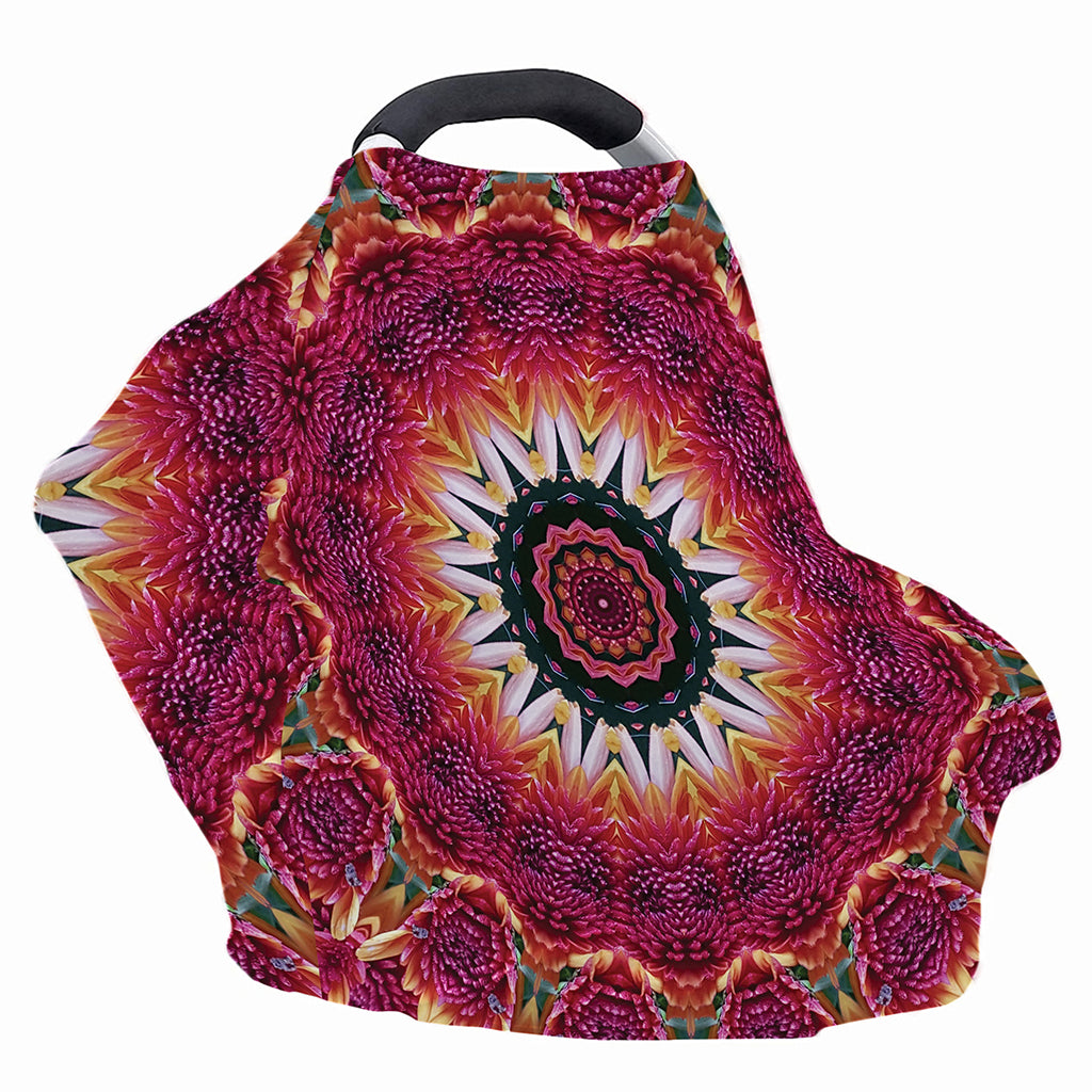 Pink Flower Kaleidoscope Print Baby Seat Cover