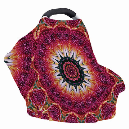 Pink Flower Kaleidoscope Print Baby Seat Cover
