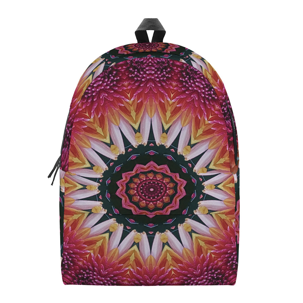 Pink Flower Kaleidoscope Print Backpack