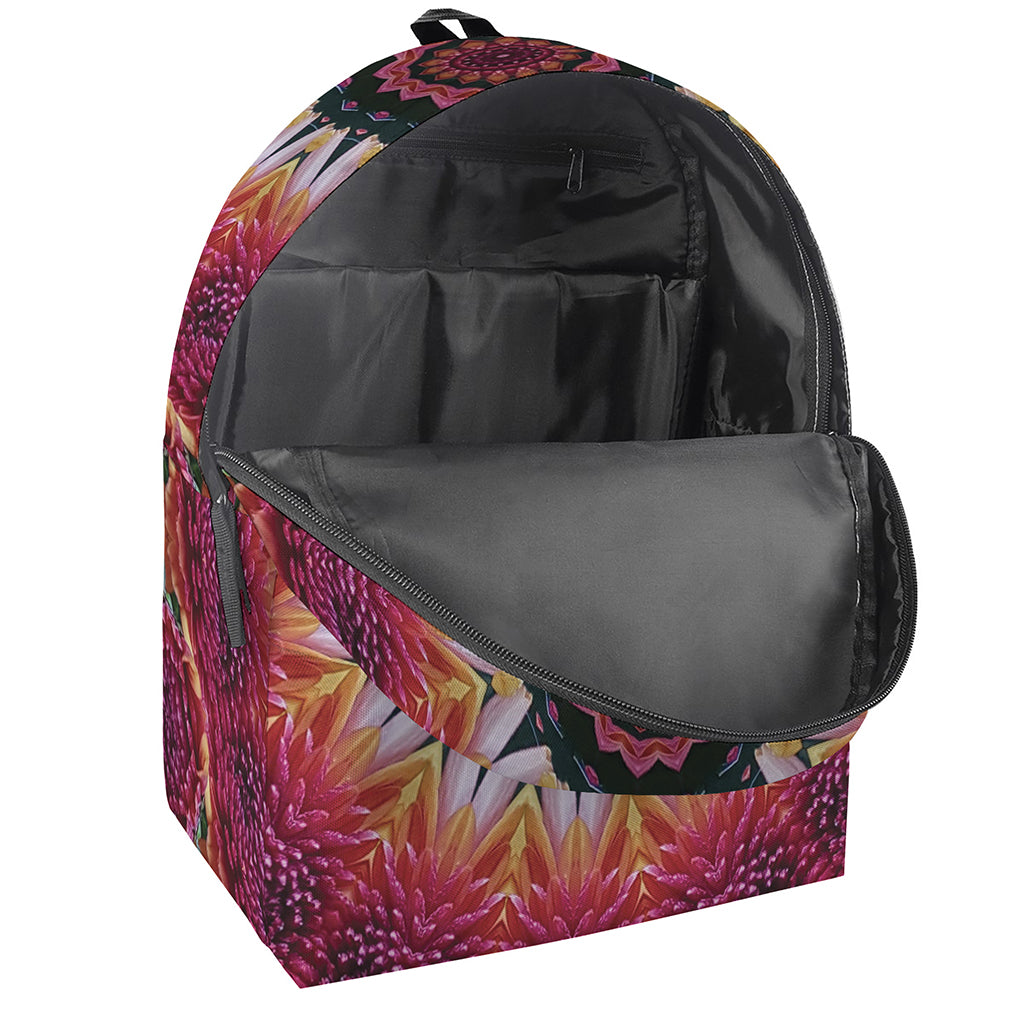 Pink Flower Kaleidoscope Print Backpack