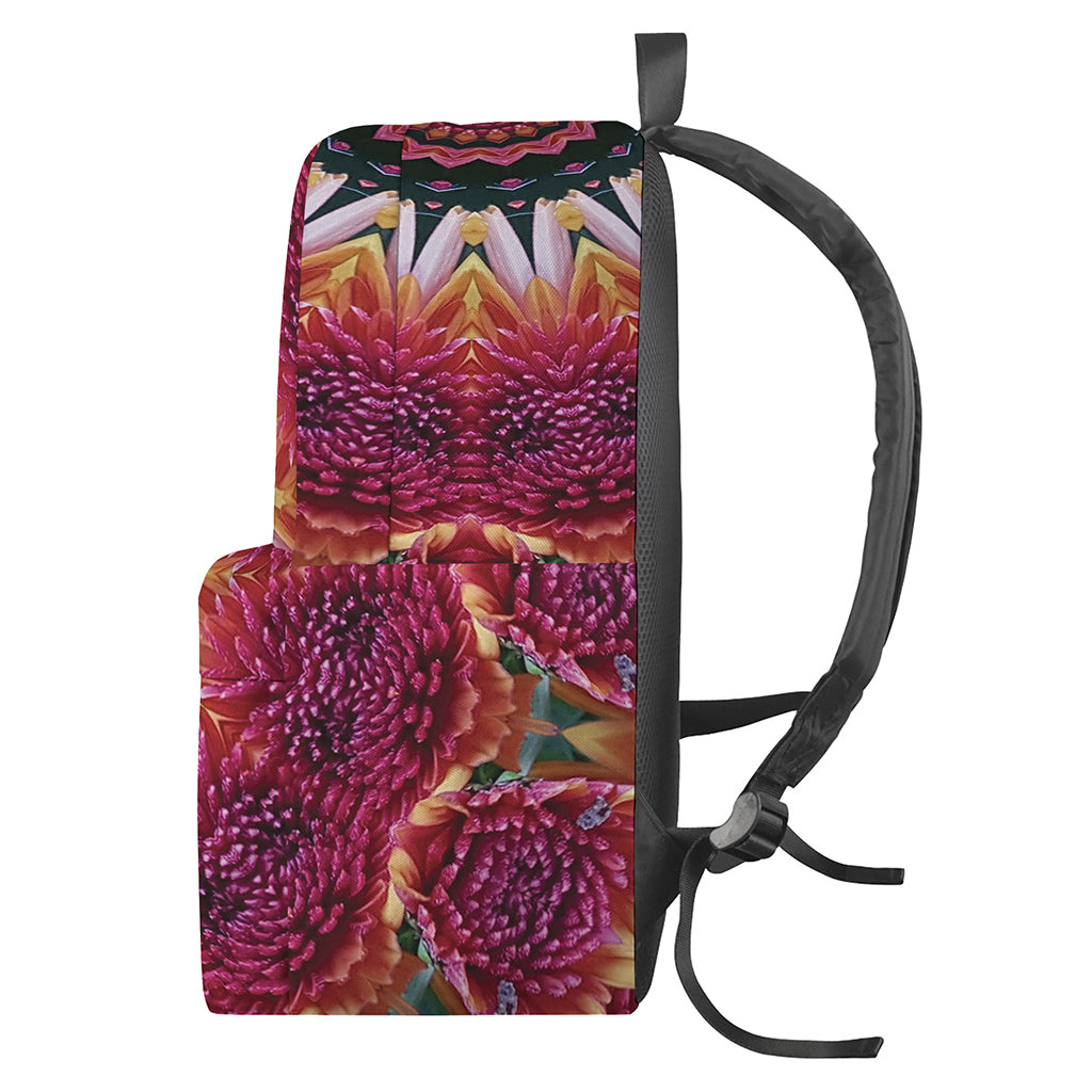 Pink Flower Kaleidoscope Print Backpack
