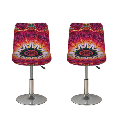 Pink Flower Kaleidoscope Print Bar Stool Covers
