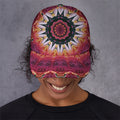 Pink Flower Kaleidoscope Print Baseball Cap