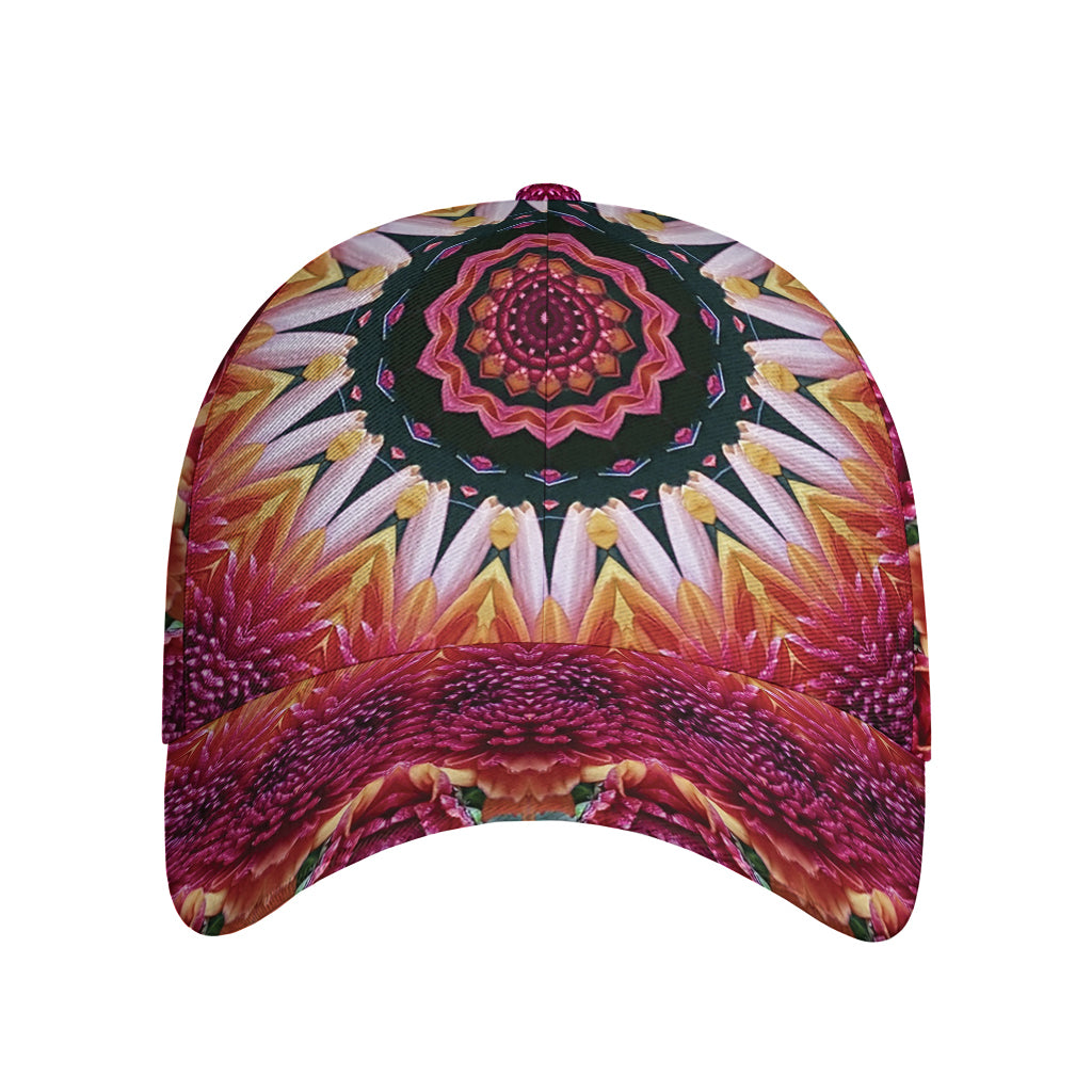 Pink Flower Kaleidoscope Print Baseball Cap