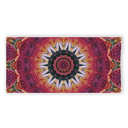 Pink Flower Kaleidoscope Print Beach Towel