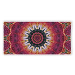Pink Flower Kaleidoscope Print Beach Towel