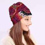 Pink Flower Kaleidoscope Print Beanie