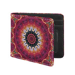 Pink Flower Kaleidoscope Print Bifold Wallet