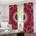 Pink Flower Kaleidoscope Print Dimout Grommet Curtains