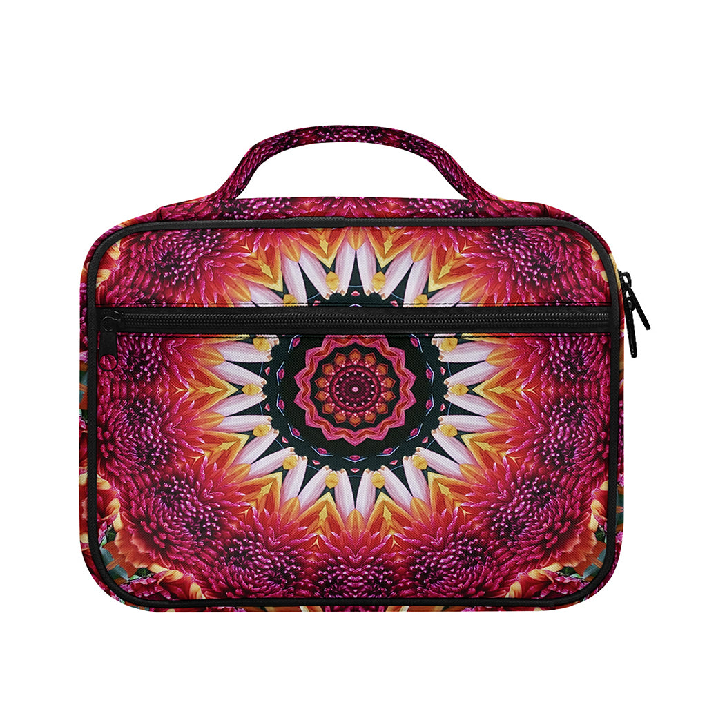 Pink Flower Kaleidoscope Print Briefcase Bible Bag