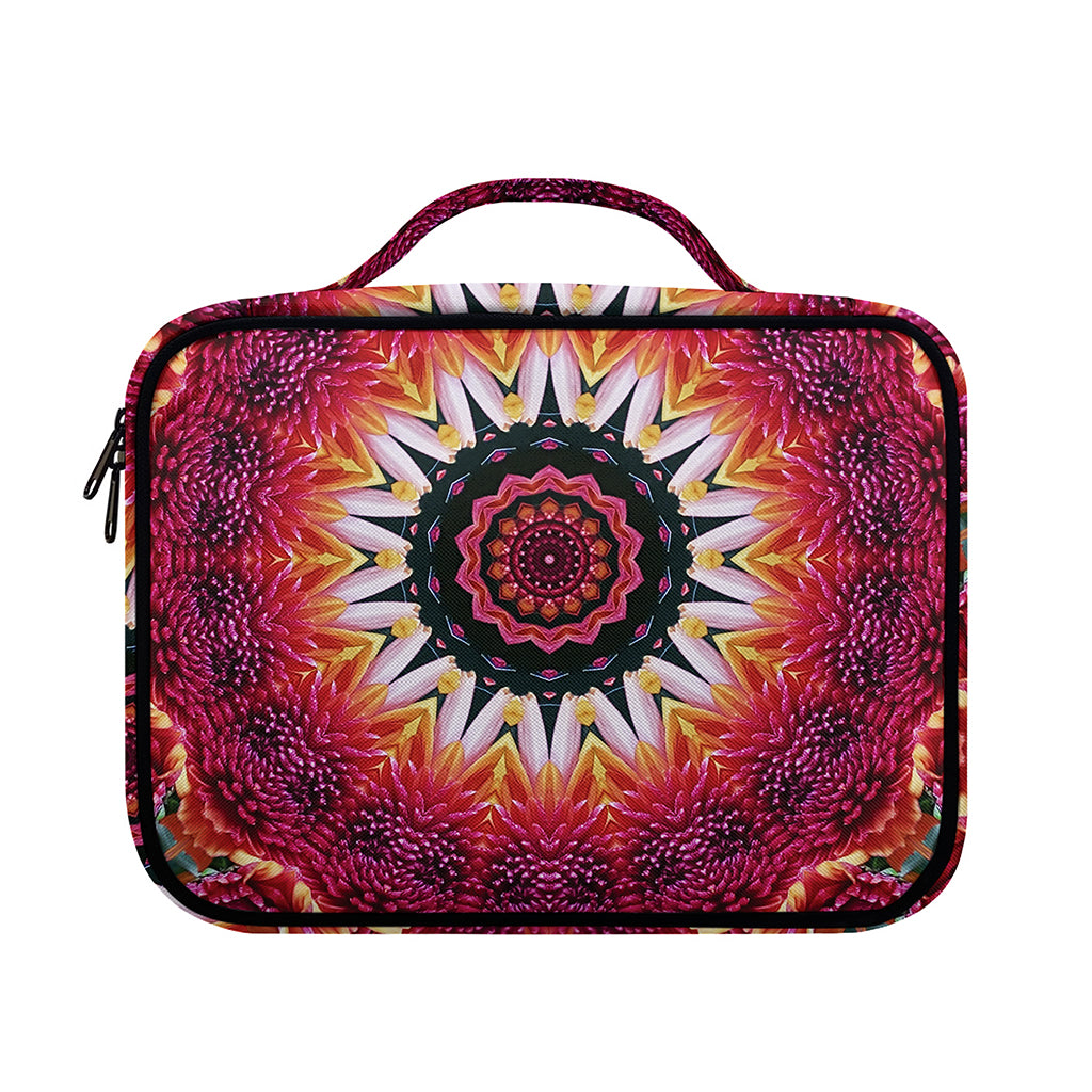 Pink Flower Kaleidoscope Print Briefcase Bible Bag