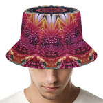 Pink Flower Kaleidoscope Print Bucket Hat