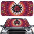 Pink Flower Kaleidoscope Print Car Windshield Sun Shade