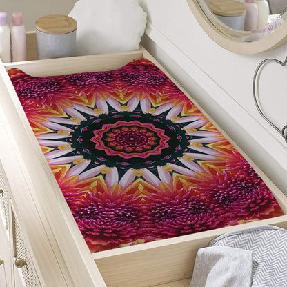 Pink Flower Kaleidoscope Print Changing Pad Cover