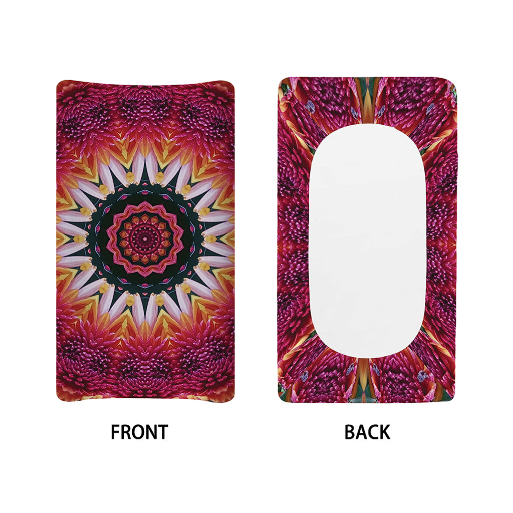 Pink Flower Kaleidoscope Print Changing Pad Cover
