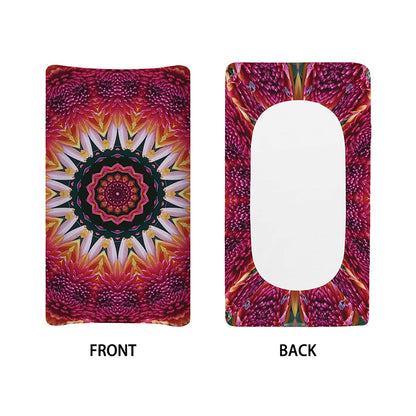 Pink Flower Kaleidoscope Print Changing Pad Cover