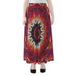 Pink Flower Kaleidoscope Print Chiffon Maxi Skirt