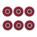 Pink Flower Kaleidoscope Print Coaster Set