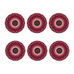 Pink Flower Kaleidoscope Print Coaster Set