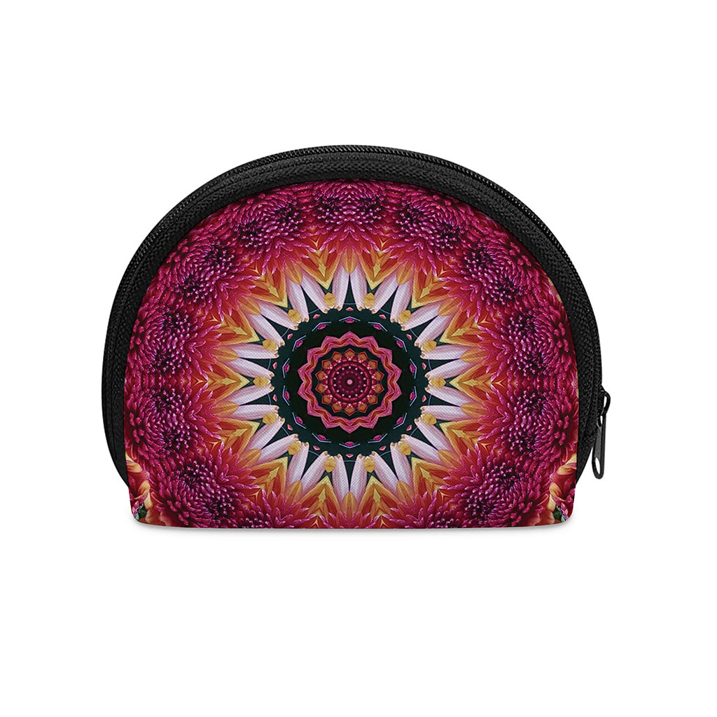 Pink Flower Kaleidoscope Print Coin Purse