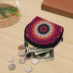 Pink Flower Kaleidoscope Print Coin Purse