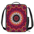 Pink Flower Kaleidoscope Print Crossbody Lunch Bag
