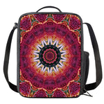 Pink Flower Kaleidoscope Print Crossbody Lunch Bag