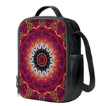 Pink Flower Kaleidoscope Print Crossbody Lunch Bag