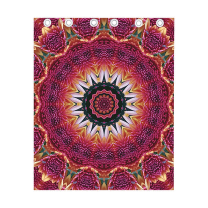 Pink Flower Kaleidoscope Print Curtain