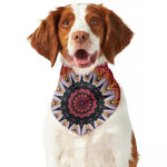 Pink Flower Kaleidoscope Print Dog Bandana
