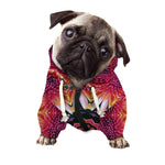 Pink Flower Kaleidoscope Print Dog Zip Up Hoodie