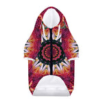 Pink Flower Kaleidoscope Print Dog Zip Up Hoodie