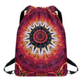 Pink Flower Kaleidoscope Print Drawstring Backpack