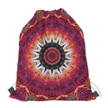 Pink Flower Kaleidoscope Print Drawstring Bag