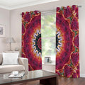 Pink Flower Kaleidoscope Print Extra Wide Grommet Curtains
