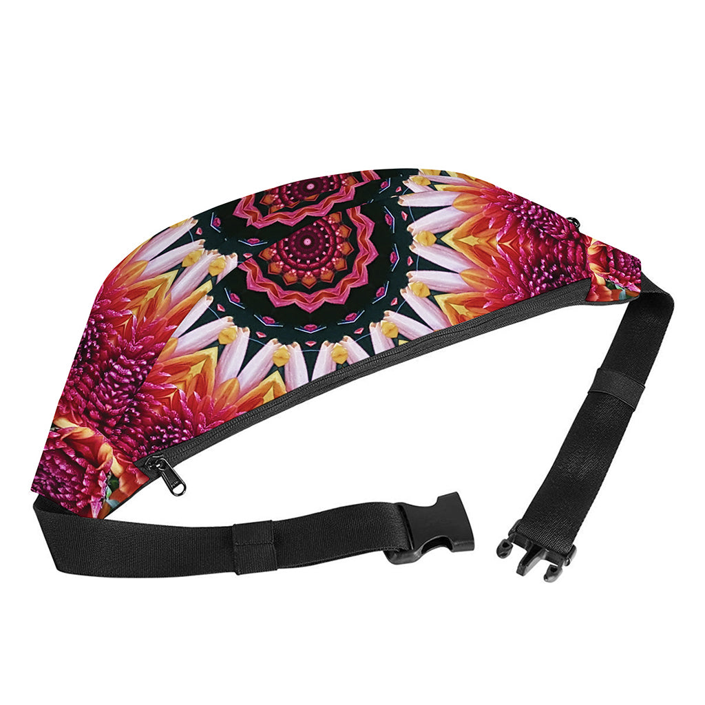Pink Flower Kaleidoscope Print Fanny Pack
