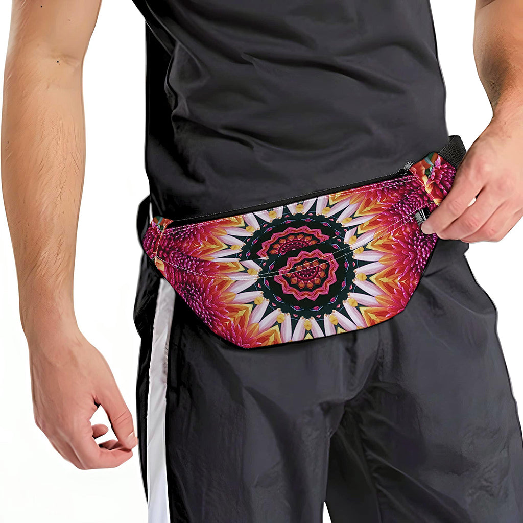 Pink Flower Kaleidoscope Print Fanny Pack