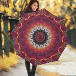 Pink Flower Kaleidoscope Print Foldable Umbrella