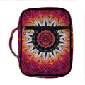 Pink Flower Kaleidoscope Print Front Pocket Bible Bag