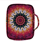 Pink Flower Kaleidoscope Print Front Pocket Bible Bag